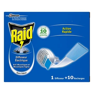 Imagen de Raid Aparato anti mosquitos comunes y tigre, 1 Difusor e 10 Recambios en pastilla