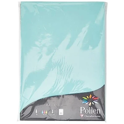 Imagen de Clairefontaine 4233C Un étui de 50 feuilles Pollen 21x29,7 cm 120g, Vert jade