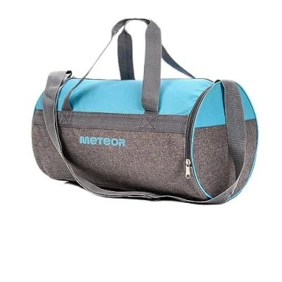 Imagen de meteor Bolsa Deporte Viaje Gimnasio con Compartimento Separado para Zapatos Duffle Bag Hombre Mujer Ultraligera Plegable Deportiva 25 L Yoga Fin de Semana (Azul/Melange Gris, L)