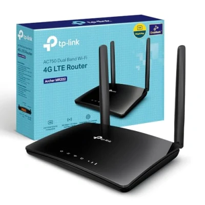 Imagen de TP Link Archer MR202 Router WiFi con SIM, 4G LTE Dual Band AC750Mbps, 3 Puertos LAN y 1 LAN/WAN, Plug &amp; Play, 2 Antenas Encajables, QoS, Onemesh