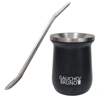 Imagen de Gaucho Bruno Starter Kit con Mate y Bombilla de Acero Inoxidable Fácil Limpiar Mantiene la temperatura bebida