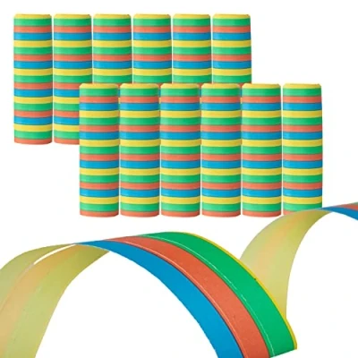 Imagen de Idena 8274040 Juego de serpentinas papel, 12 rollos con 18 tiras cada uno, decoración, fiesta cumpleaños infantil, carnaval, temática