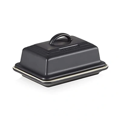 Imagen de Le Creuset Mantequera de cerámica gres, 900 g, 17 x 12.5 9 cm, Negro Mate