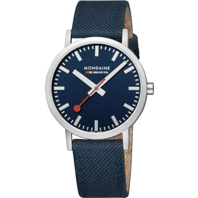 Imagen de Mondaine Reloj Analógico para Hombres de Cuarzo con Correa en Tela A6603036040SBD
