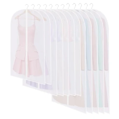 Imagen de SOBEAU 12 Fundas de Ropa, Ropa Armario Transparente 60 x 120/100/80 cm, Bolsas Guardar Antipolvo Impermeable Camisas, Bolsa para Traje, Vestidos, Camisas,Noche, Blanco