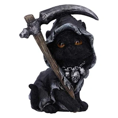 Imagen de Nemesis Now Amara Grim Reaper Fline Figura de Gato, Resina, Negro, 10.2cm