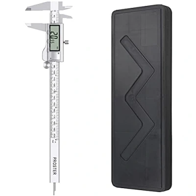 Imagen de Proster Calibre Digital 200 mm Pie de Rey Calibrador Electrónico Acero Inoxidable Fracciones/Pulgada/Metrica Herramienta Medición para Longitud Ancho Profundidad Diámetro Interior Exterior