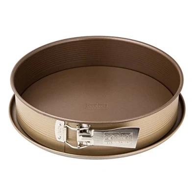 Imagen de Zenker 7350 Mojave Gold Molde Desmontable con Fondo Plano Acero Inoxidable Dorado Caoba, Inoxidable, Doré Acajou, 29 x 6.5 cm