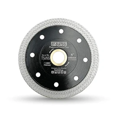 Imagen de DT DIATOOL Disco Tronzador Diamante 105 mm X 22,23 mm/16 Hoja de Sierra con Malla Turbo para Corte Porcelanico Azulejos Mármol Granito Cerámica
