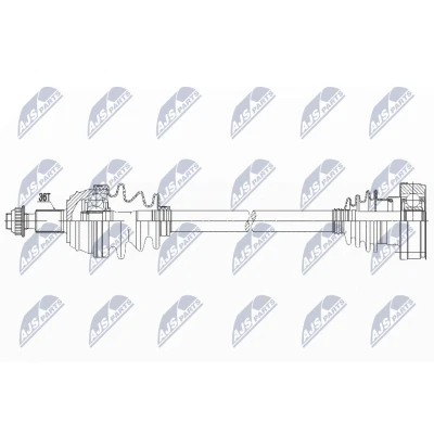 Imagen de NTY NPW VW 097 Árbol de transmisión Eje delantero, izquierda 557 Caja cambios manual SEAT: Leon I Hatchback, Toledo 2 Limousine, VOLKSWAGEN: Golf 4