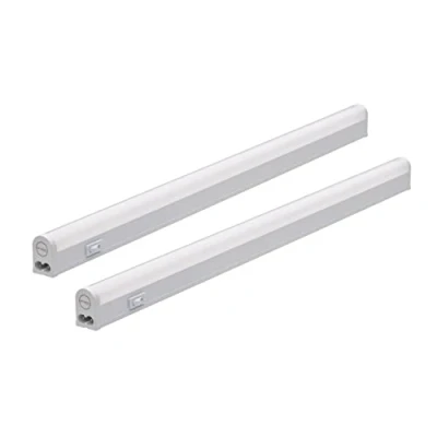 Imagen de Oktaplex 2er Set Riga Luminaria bajo armario cocina LED blanco neutro 4000K 28 cm tira de luz con interruptor 230V extensible iluminación 370 lumen 4W