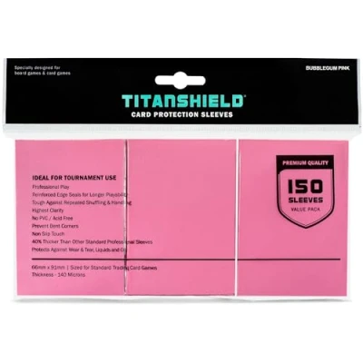 Imagen de TitanShield Fundas protectoras de cartas coleccionables tamaño estándar para MTG, Dropmix (150 fundas/rosa chicle)