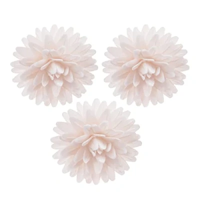 Imagen de Dekora Caja de 12 Pompones Oblea para Decorar Comestibles Tartas Decoración Tarta Cumpleaños Color Blanco 4,5 cm