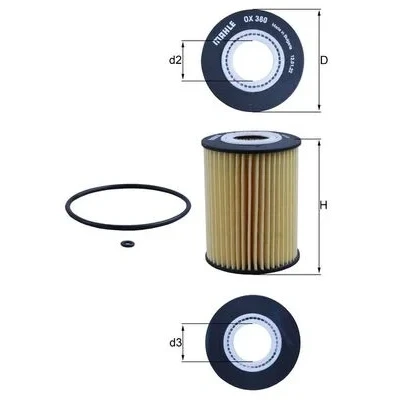 Imagen de MAHLE ORIGINAL OX 380D Filtro de aceite Cartucho filtrante MERCEDES BENZ: Clase C T modell, S Berlina, R, JEEP: GRAND CHEROKEE 3