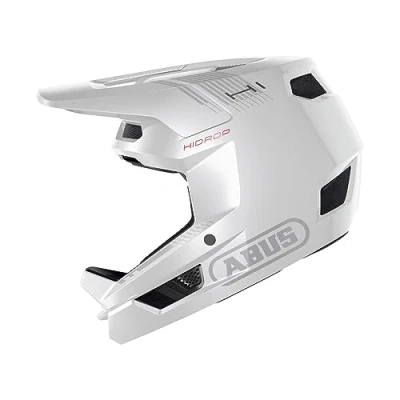 Imagen de ABUS Downhill Helmet HiDrop Casco integral certificado ASTM con carcasa exterior ABS para MTB: descenso, enduro y bike park adultos adolescentes blanco, talla XL