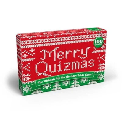 Imagen de Bubblegum Stuff Merry Quizmas Un juego de preguntas navideñas Ho Holly Jolly Trineo esta Navidad con estas 100 festivas para toda la familia tarjetas juego, BG2326