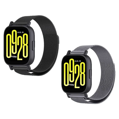 Imagen de Pack Correas Friendly License FRSWB108, Acero inoxidable, Compatible con Redmi Watch 5 active y lite, Milanesa Ceniza Negra