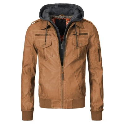 Imagen de Indicode Jeans Aaron Chaqueta de cuero sintético, Hombre, Talla: Small, Brown