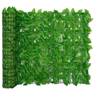 Imagen de vidaXL Toldo para Balcón Parasol Pantalla Privacidad Malla Ocultación Patio Jardín Terraza Protección Impermeable con Hojas Verde 500x100 cm