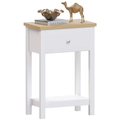 Imagen de Vida Designs Arlington Mesa Consola de 1 cajón, Madera ingeniería, White, Drawer