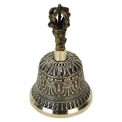 Imagen de Campana tibetana de meditación y oración Zap Impex Dorje Vajra budista Aprox. 15 cm