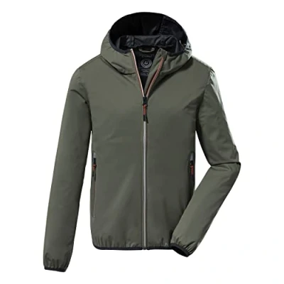 Imagen de Killtec Boy&#039;s Chaqueta softshell con capucha, plegable KOS 167 BYS SFTSHLL JCKT, light olive, 140, 38365 000