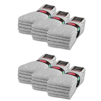Imagen de sockenkauf24 10 20 30 pares de Calcetines Deportivos Mujer Tenis Algodón (35 38 Gris Claro)