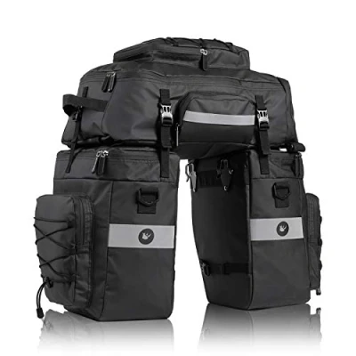 Imagen de BAIGIO Bolsa Bicicleta, 3 in 1 Multifuncional Alforja Maletero Impermeable, Compartimentos para Portaequipajes Asiento Trasero de Bicicleta Carretera, Juego Bolsas Bcicleta Pannier