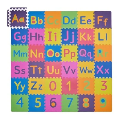 Imagen de Relaxdays Alfombra Infantil Puzzle ABC y Números, Tapete de Juego para Niños, 180,5 x cm, Gomaespuma, Multicolor