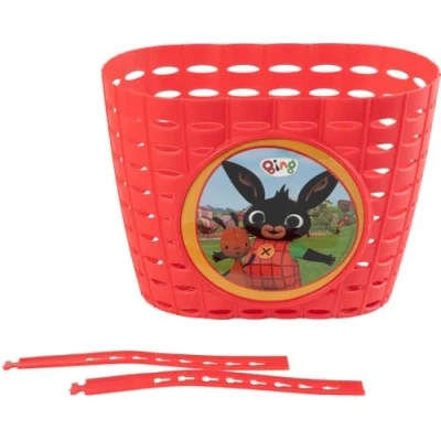 Imagen de Cesta portabicicletas Infantil Unisex con Conejito Bing Rojo para Bicicleta