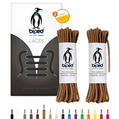 Imagen de biped 2 pares de cordones redondos algodón mm z2900 (marrón claro, 60 cm)