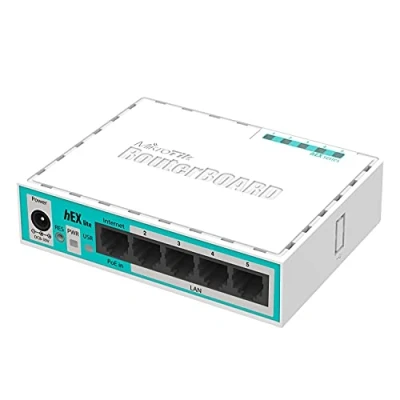 Imagen de Mikrotik Hex Lite Ethernet Blanco Router (10,100 Mbit/s, (RJ 45), Blanco, 64 MB, 850 MHz, CC)