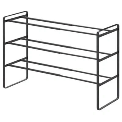 Imagen de Yamazaki 7556 Frame Zapatero Extensible de 3 Niveles, Negro, Acero, Minimalista, 41～70 x 25 46 cm