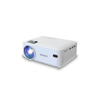 Imagen de PHILIPS NeoPix 100 Proyector Fijo con Pantalla de 65 Pulgadas (165 cm), LED, Altavoces estéreo Hi Fi incorporados, conectividad USB, HDMI y Cable Jack 3,5 mm, Compacto, Blanco