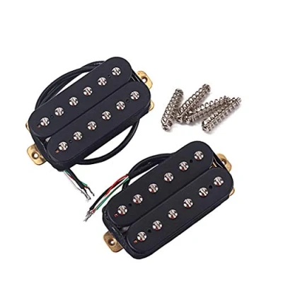 Imagen de Alnicov Alnico Juego de 8 pastillas Humbucker doble bobina para guitarra con cuello y puente, color negro
