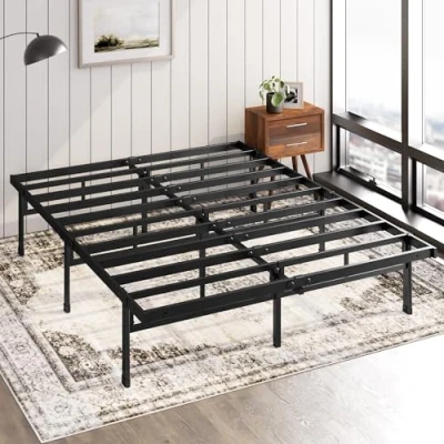 Imagen de Zinus Justin Cama de 180 x 200 cm, 36 cm Altura con Almacenamiento bajo la Cama, Plataforma Metal, Color Negro