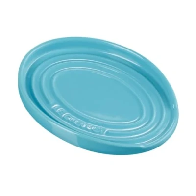 Imagen de Le Creuset Reposa cucharas oval de cerámica gres, 15 cm, Caribe, 71507151700099