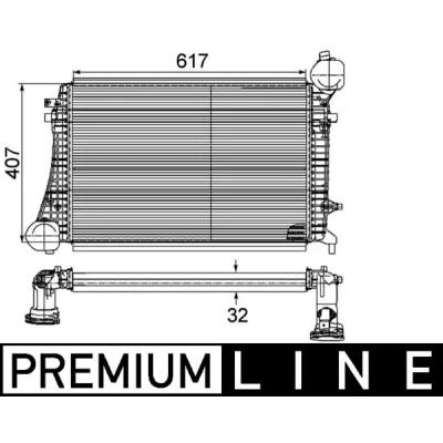 Imagen de MAHLE ORIGINAL CI 167 000P Intercooler con sensor AUDI: A3 Hatchback, Sportback, SEAT: Leon II Altea, Altea XL, VOLKSWAGEN: Golf 5