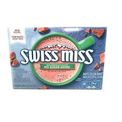 Imagen de Swiss Miss Mezcla de cacao caliente, chocolate con leche, sin azúcar añadido, 8 sobres (165 gramos)