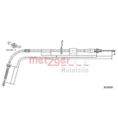 Imagen de METZGER 10.4309 Cable de Freno Mano Atrás izquierda 1552/1443 COFLE