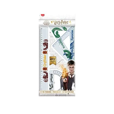 Imagen de Maped Harry Potter Kit de trazado irrompible, 4 piezas, regla 30 cm + escuadra 60 / 21cm 45 21 transportador 180 Base 12cm