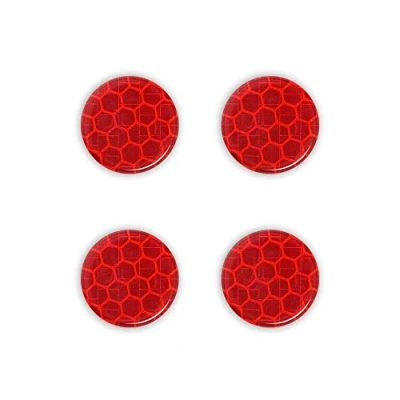Imagen de 4R Quattroerre.it 5464 Adhesivos 3D Reflectantes para Moto Círculo Rojo, 4 Piezas, 30 mm