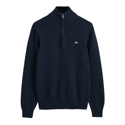Imagen de GANT Hombre Punto Informal con Media Cremallera, Evening Blue, L