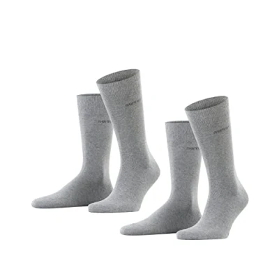 Imagen de ESPRIT Basic Uni 2 Pack M SO algodón unicolor pares, Calcetines Hombre, Gris (Light Grey Melange 3390), 43 46
