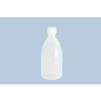 Imagen de hünersdorff Botellas de plástico con tapón rosca polietileno baja densidad (irrompibles y aptas para alimentos), 250 ml, transparentes