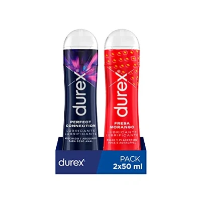 Imagen de Durex Lubricante Perfect Connection Base Silicona + Gel Sabor Fresa 2 x 50ml