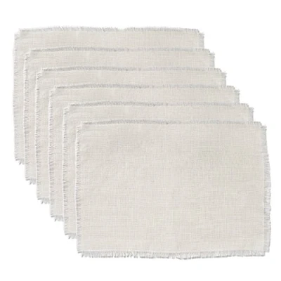 Imagen de DII CAMZ37829 PLACEMAT Jute Bleached S/6, Marfil Sólido 6 Piezas