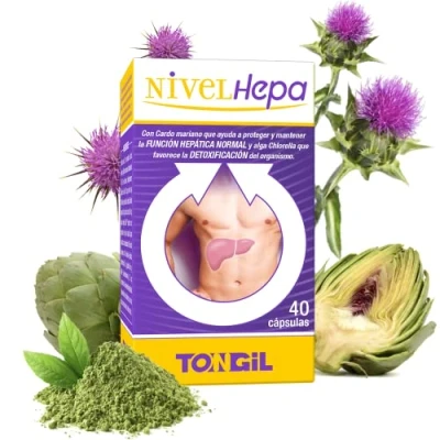Imagen de Nivelhepa 40 Cápsulas Cardo Mariano, Extracto de Alcachofa, Colina, Chlorella, SAMe y Glutation Protección Desintoxicación para el Hígado Detox Higado TONGIL