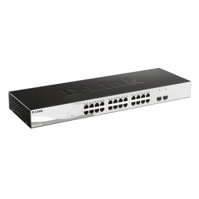 Imagen de D Link DGS 1210 26 Switch 24 Puertos Gigabit y 2 SFP 100/1000 Mbps (Altura 1U, VLAN automática para Video vigilancia telefonía IP)
