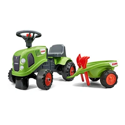 Imagen de FALK Porta Tractor Claas con Remolque A Partir de 12 Meses Fabricado en Francia Pala y Rastrillo Incluidos 2 Estilos Personalización Matrícula Personalizable 212C